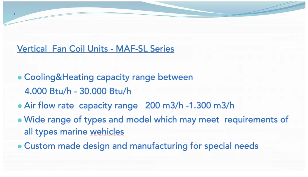 Coolmar marine fan coil FCU s component detail