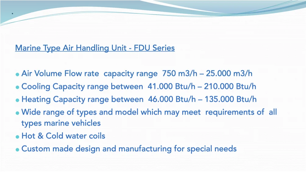 Coolmar FDU marine central fan-coil FDU component detail 1