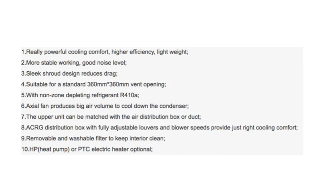 Coolmar rooftop marine air-conditioning Mat 012 component detail