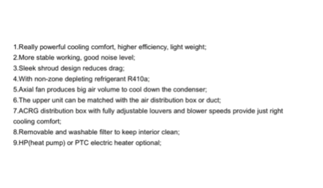 Coolmar rooftop marine air-conditioning Mat 015 component detail