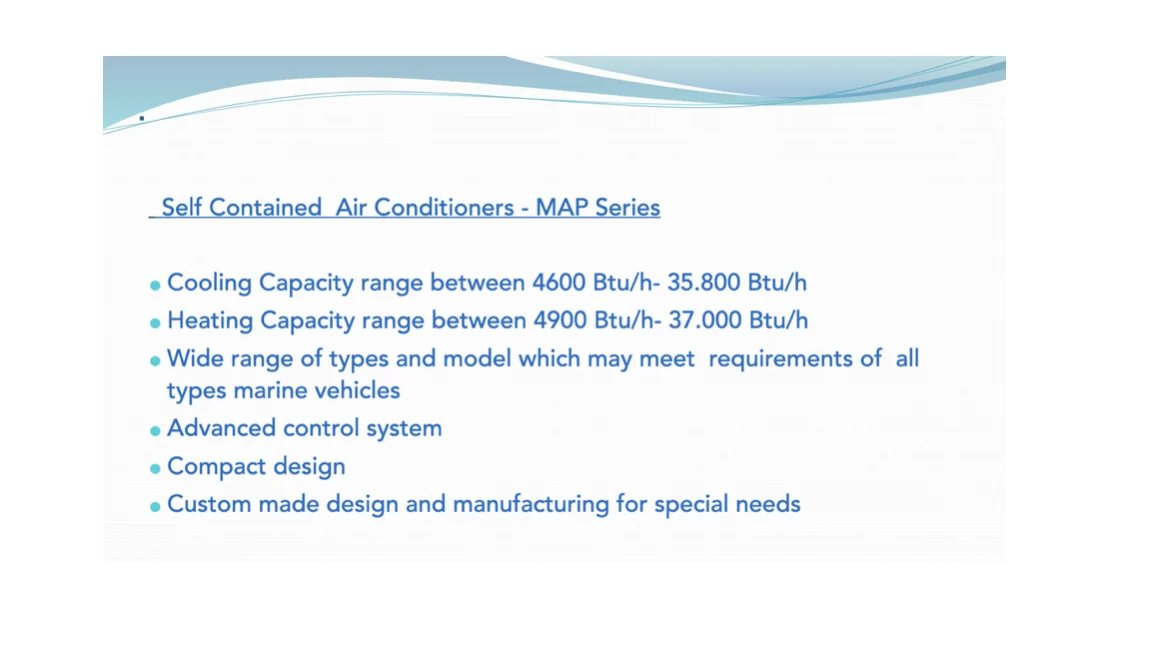Coolmar self-contained marine air-conditioning MAP component detail 1
