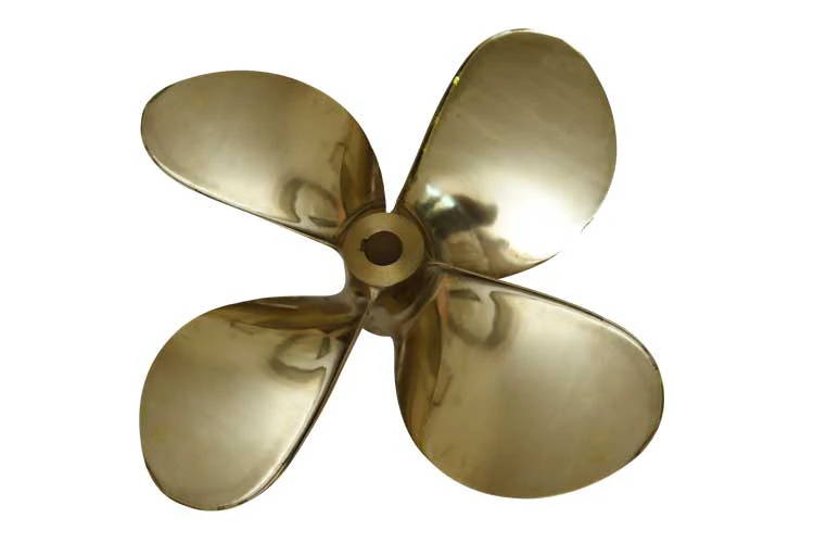 Cupped four-blade bronze marine propeller