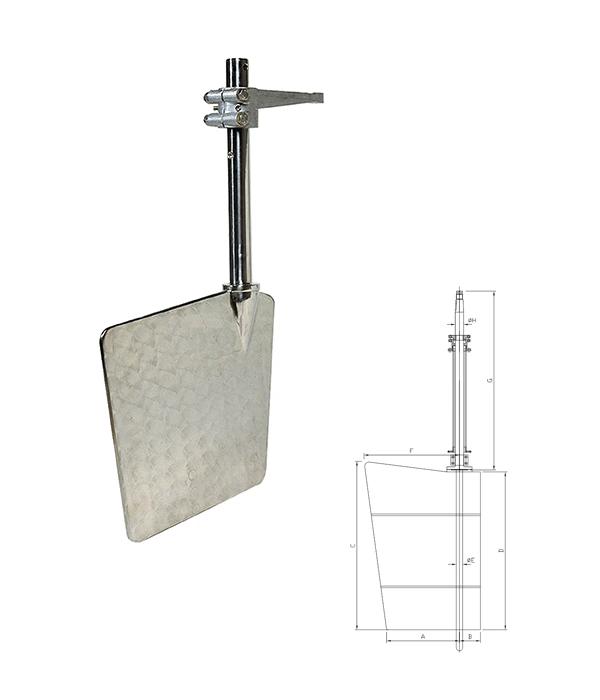 Fabricated stainless-steel marine rudders with stocks