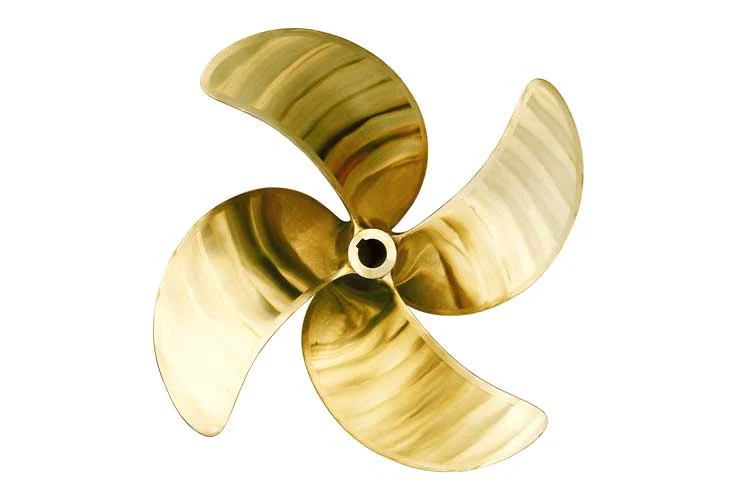 High-skew four-blade bronze marine propeller