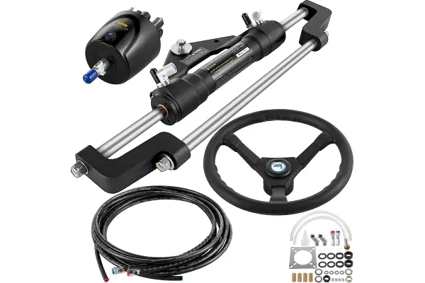 Marine hydraulic steering system for outboard and inboard vessel applications