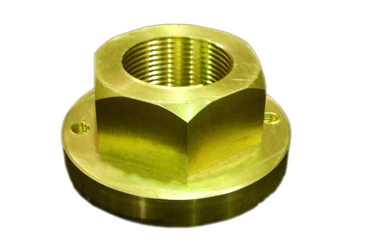 Machined bronze marine propeller shaft hex nut