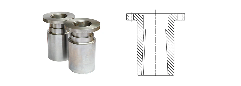Marine shaft couplings with sectional technical drawing
