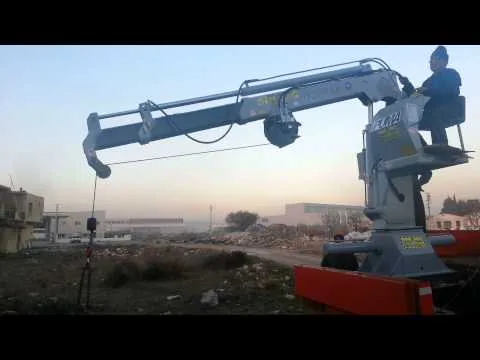 Official video thumbnail showing a davit boat-deck crane