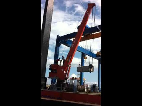 Official video thumbnail showing a marine deck crane in project operation