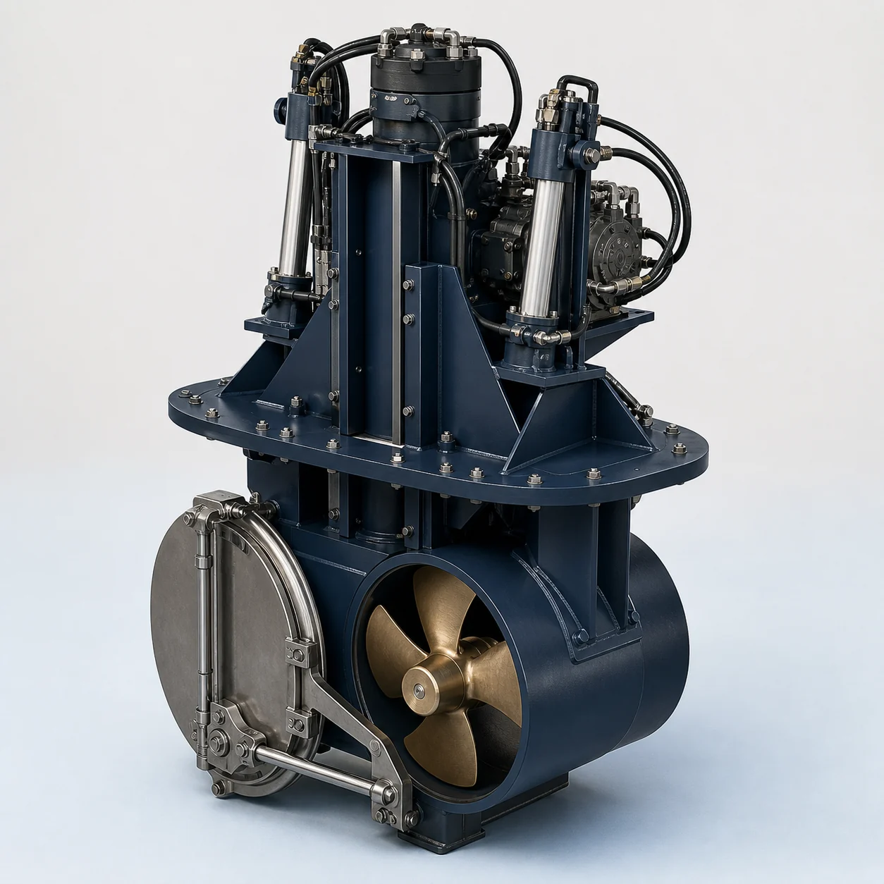 Brand-neutral heavy-duty hydraulic retractable-thruster assembly