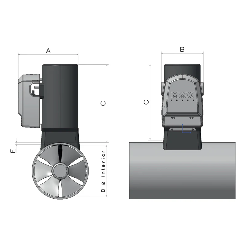 Max Power CT45 additional product view 2 for bow or stern thruster selection reference