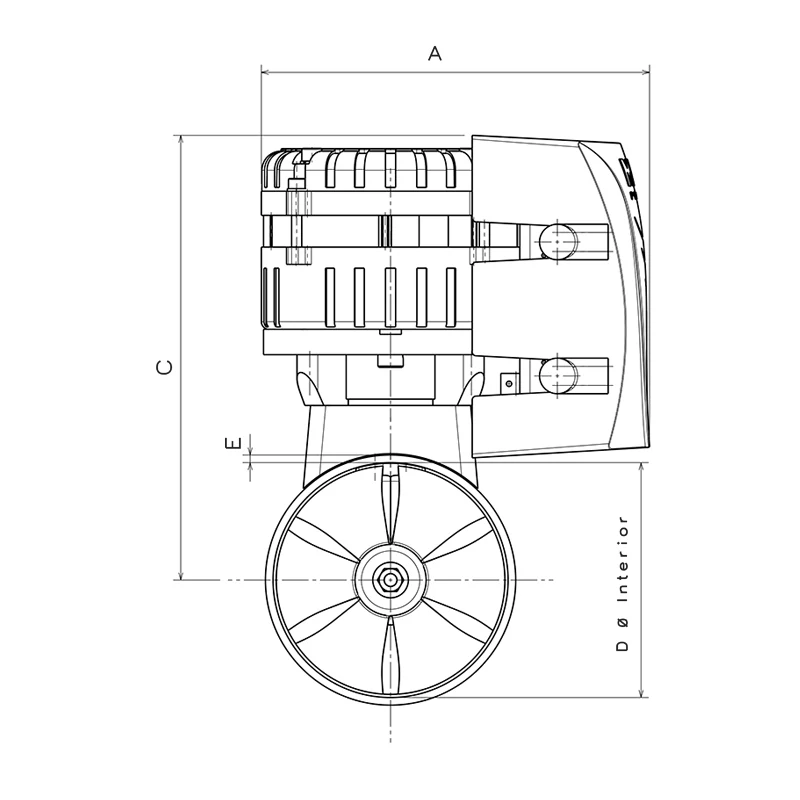 Max Power ECO110 additional product view 2 for bow or stern thruster selection reference