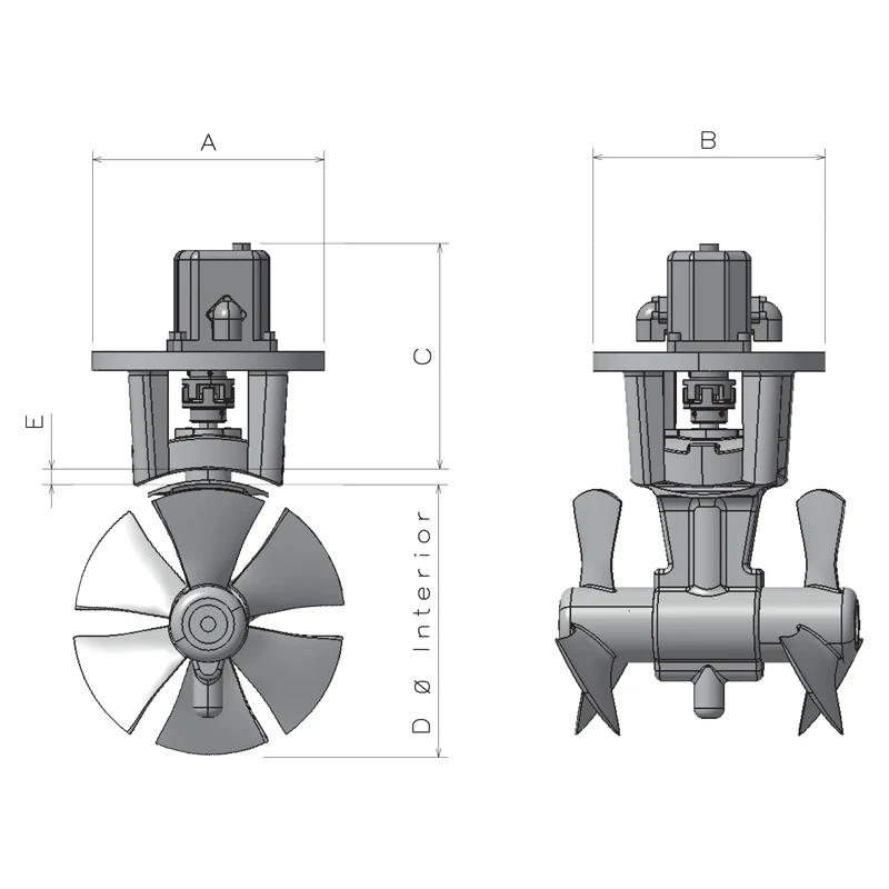 Max Power HYD125 additional product view 1 for bow or stern thruster selection reference