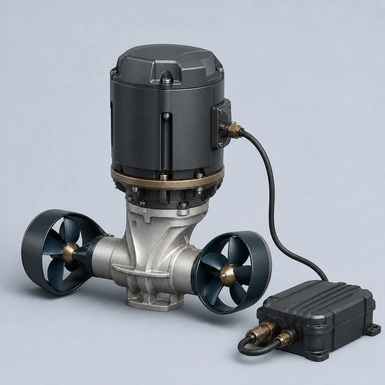 Brand-neutral proportional electric tunnel-thruster assembly